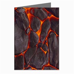 Lava Volcanic Rock Texture Greeting Cards (pkg Of 8) by artworkshop