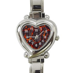 Lava Volcanic Rock Texture Heart Italian Charm Watch by artworkshop