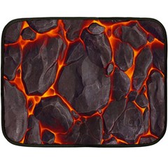 Lava Volcanic Rock Texture One Side Fleece Blanket (mini) by artworkshop