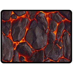 Lava Volcanic Rock Texture One Side Fleece Blanket (large) by artworkshop