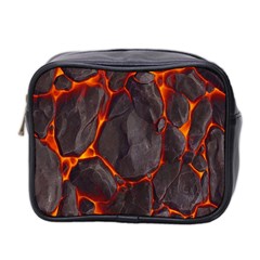 Lava Volcanic Rock Texture Mini Toiletries Bag (two Sides) by artworkshop