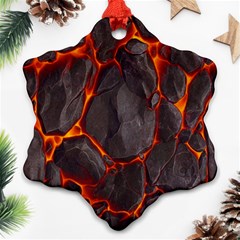 Lava Volcanic Rock Texture Ornament (snowflake) by artworkshop