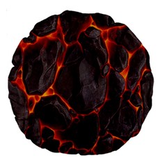 Lava Volcanic Rock Texture Large 18  Premium Round Cushions by artworkshop