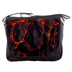 Lava Volcanic Rock Texture Messenger Bag by artworkshop