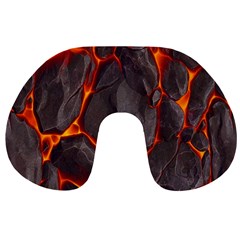 Lava Volcanic Rock Texture Travel Neck Pillow by artworkshop