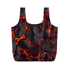 Lava Volcanic Rock Texture Full Print Recycle Bag (m) by artworkshop