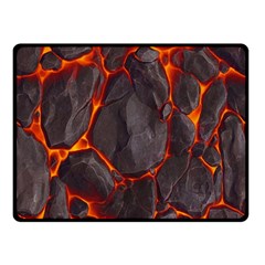 Lava Volcanic Rock Texture Fleece Blanket (small) by artworkshop