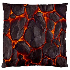 Lava Volcanic Rock Texture Standard Premium Plush Fleece Cushion Case (one Side) by artworkshop