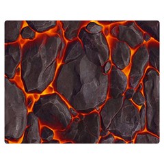 Lava Volcanic Rock Texture Premium Plush Fleece Blanket (medium) by artworkshop