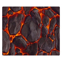 Lava Volcanic Rock Texture One Side Premium Plush Fleece Blanket (small) by artworkshop