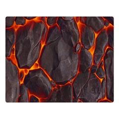 Lava Volcanic Rock Texture One Side Premium Plush Fleece Blanket (large) by artworkshop