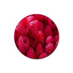 Raspberries Rubber Coaster (round) by artworkshop