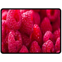 Raspberries One Side Fleece Blanket (large) by artworkshop