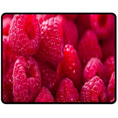 Raspberries One Side Fleece Blanket (medium) by artworkshop