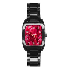 Raspberries Stainless Steel Barrel Watch by artworkshop