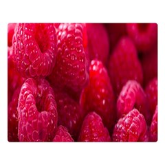 Raspberries One Side Premium Plush Fleece Blanket (large) by artworkshop