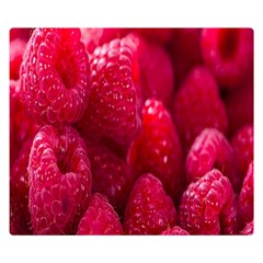 Raspberries One Side Premium Plush Fleece Blanket (small) by artworkshop