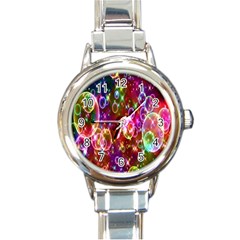 Rainbow Spectrum Bubbles Round Italian Charm Watch by artworkshop