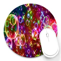 Rainbow Spectrum Bubbles Round Mousepad by artworkshop