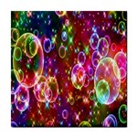 Rainbow spectrum bubbles Tile Coaster Front