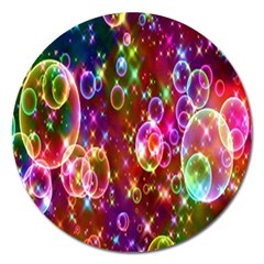 Rainbow Spectrum Bubbles Magnet 5  (round) by artworkshop