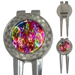 Rainbow Spectrum Bubbles 3-in-1 Golf Divots by artworkshop