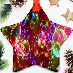 Rainbow Spectrum Bubbles Star Ornament (two Sides) by artworkshop