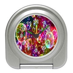 Rainbow Spectrum Bubbles Travel Alarm Clock by artworkshop