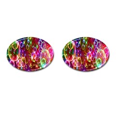 Rainbow Spectrum Bubbles Cufflinks (oval)