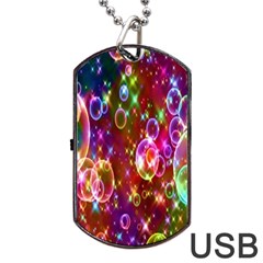 Rainbow Spectrum Bubbles Dog Tag Usb Flash (two Sides) by artworkshop