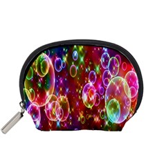 Rainbow Spectrum Bubbles Accessory Pouch (small) by artworkshop