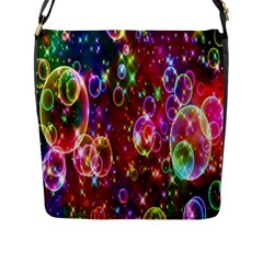 Rainbow Spectrum Bubbles Flap Closure Messenger Bag (l) by artworkshop