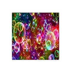 Rainbow Spectrum Bubbles Satin Bandana Scarf 22  X 22  by artworkshop