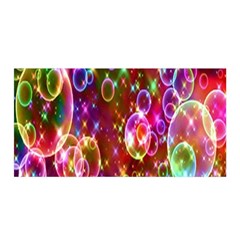 Rainbow Spectrum Bubbles Satin Wrap 35  X 70  by artworkshop