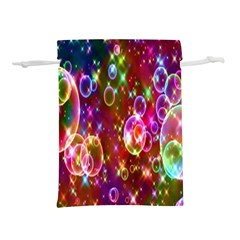 Rainbow Spectrum Bubbles Lightweight Drawstring Pouch (s) by artworkshop