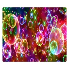 Rainbow Spectrum Bubbles One Side Premium Plush Fleece Blanket (small) by artworkshop