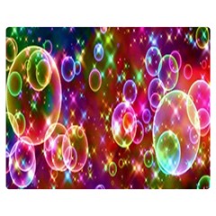 Rainbow Spectrum Bubbles One Side Premium Plush Fleece Blanket (medium) by artworkshop