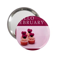 Hello February Text And Cupcakes 2 25  Handbag Mirrors by artworkshop