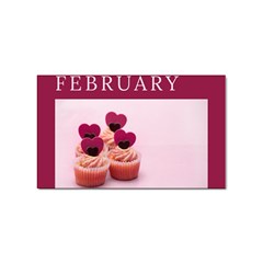 Hello February Text And Cupcakes Sticker (rectangular) by artworkshop