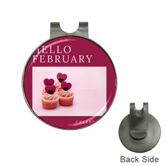 Hello February Text And Cupcakes Hat Clips With Golf Markers by artworkshop