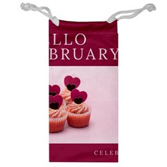 Hello February Text And Cupcakes Jewelry Bag by artworkshop