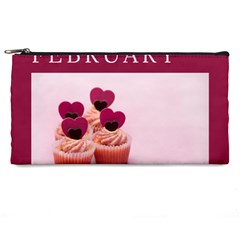 Hello February Text And Cupcakes Pencil Case by artworkshop