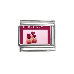 Hello February Text And Cupcakes Italian Charm (9mm) by artworkshop