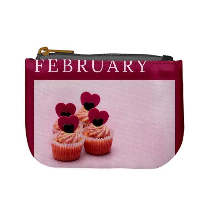 Hello february text and cupcakes Mini Coin Purse