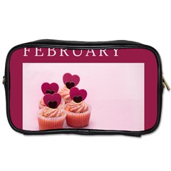 Hello February Text And Cupcakes Toiletries Bag (one Side)