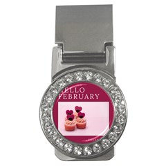 Hello February Text And Cupcakes Money Clips (cz)  by artworkshop