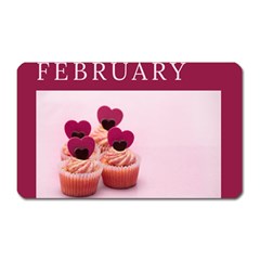 Hello February Text And Cupcakes Magnet (rectangular) by artworkshop