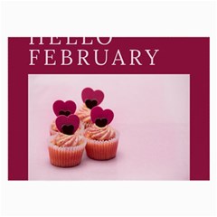 Hello February Text And Cupcakes Large Glasses Cloth by artworkshop