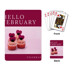 Hello February Text And Cupcakes Playing Cards Single Design (rectangle) by artworkshop