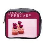 Hello february text and cupcakes Mini Toiletries Bag (Two Sides) Front